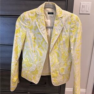 J. Crew Women's Blazer in Yellow and Cream